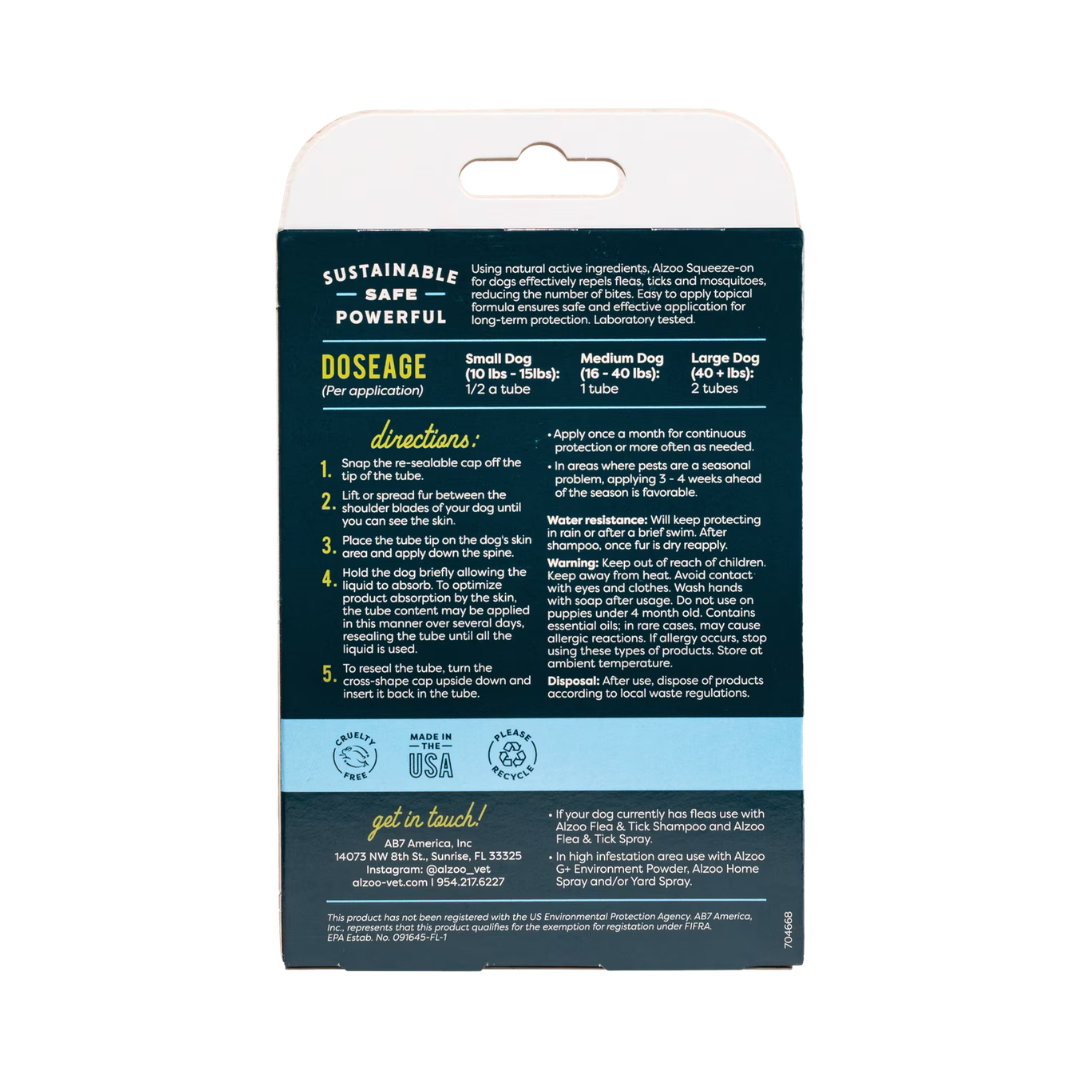 Alzoo Alzoo Natural Flea + Tick Squeeze-On
