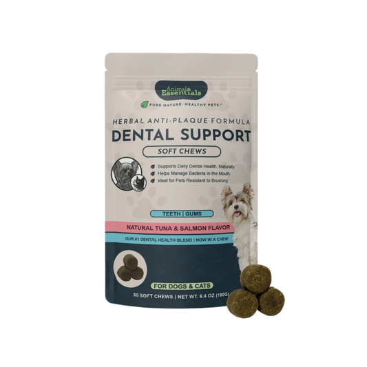 Animal Essentials Dental Support Soft Chews | Herbal Anti-Plaque Formula