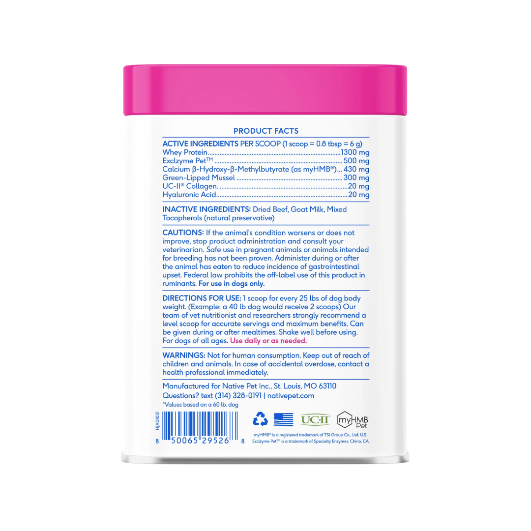 Native Pet Hip + Joint Advanced Care | Support Mobility, Joint Comfort & Muscle Strength