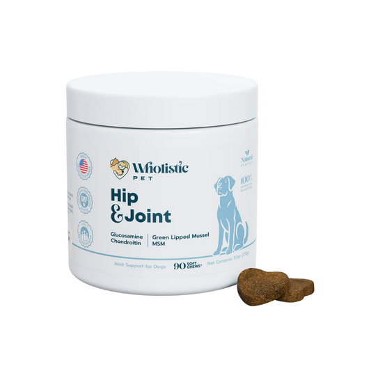 Wholistic Pet Organics Hip & Joint Soft Chews | Natural Glucosamine, Chondroitin & MSM Joint Support