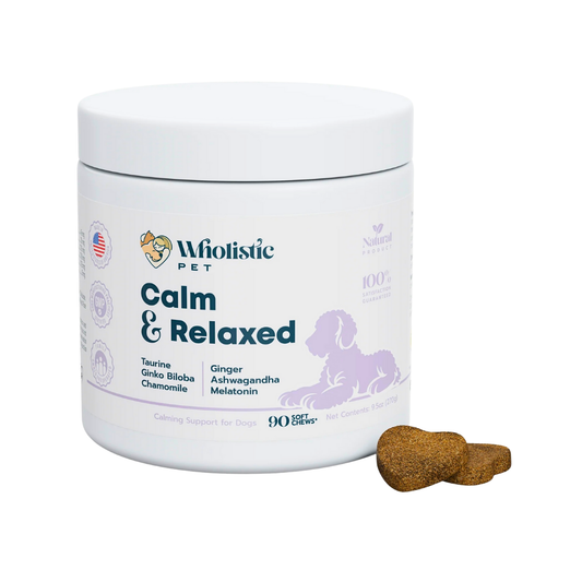 Wholistic Pet Calm & Relaxed Chews | Natural Anxiety + Stress Relief