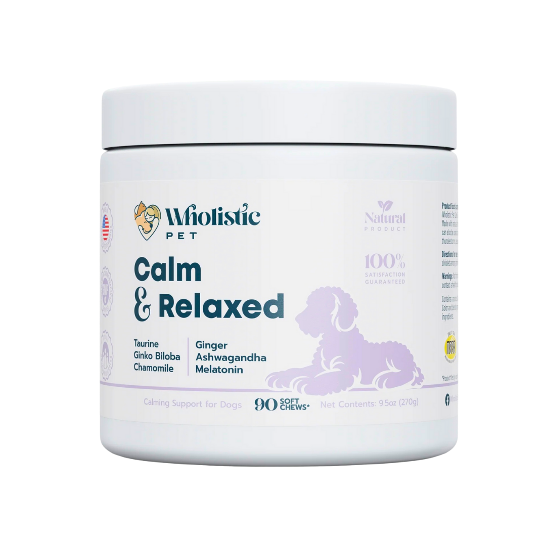 Wholistic Pet Calm & Relaxed Chews | Natural Anxiety + Stress Relief