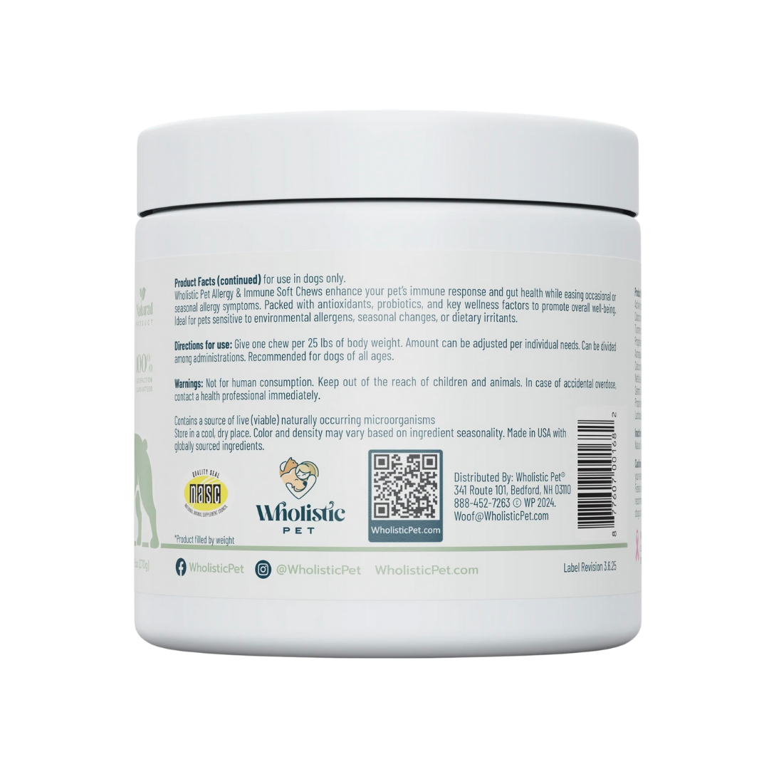 Wholistic Pet Allergy & Immune Chews | Natural Allergy + Immune Support