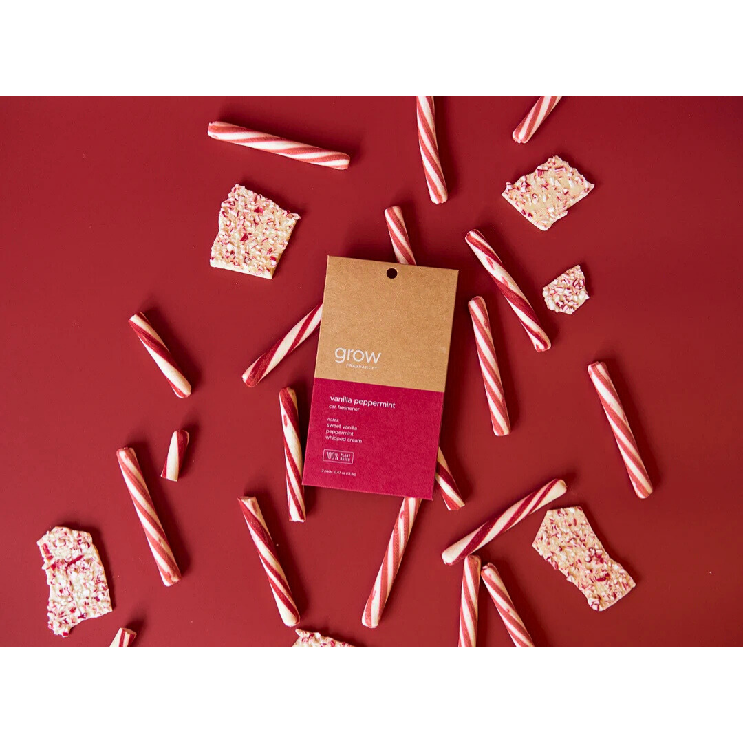 Grow Natural Car Fresheners | Vanilla Peppermint