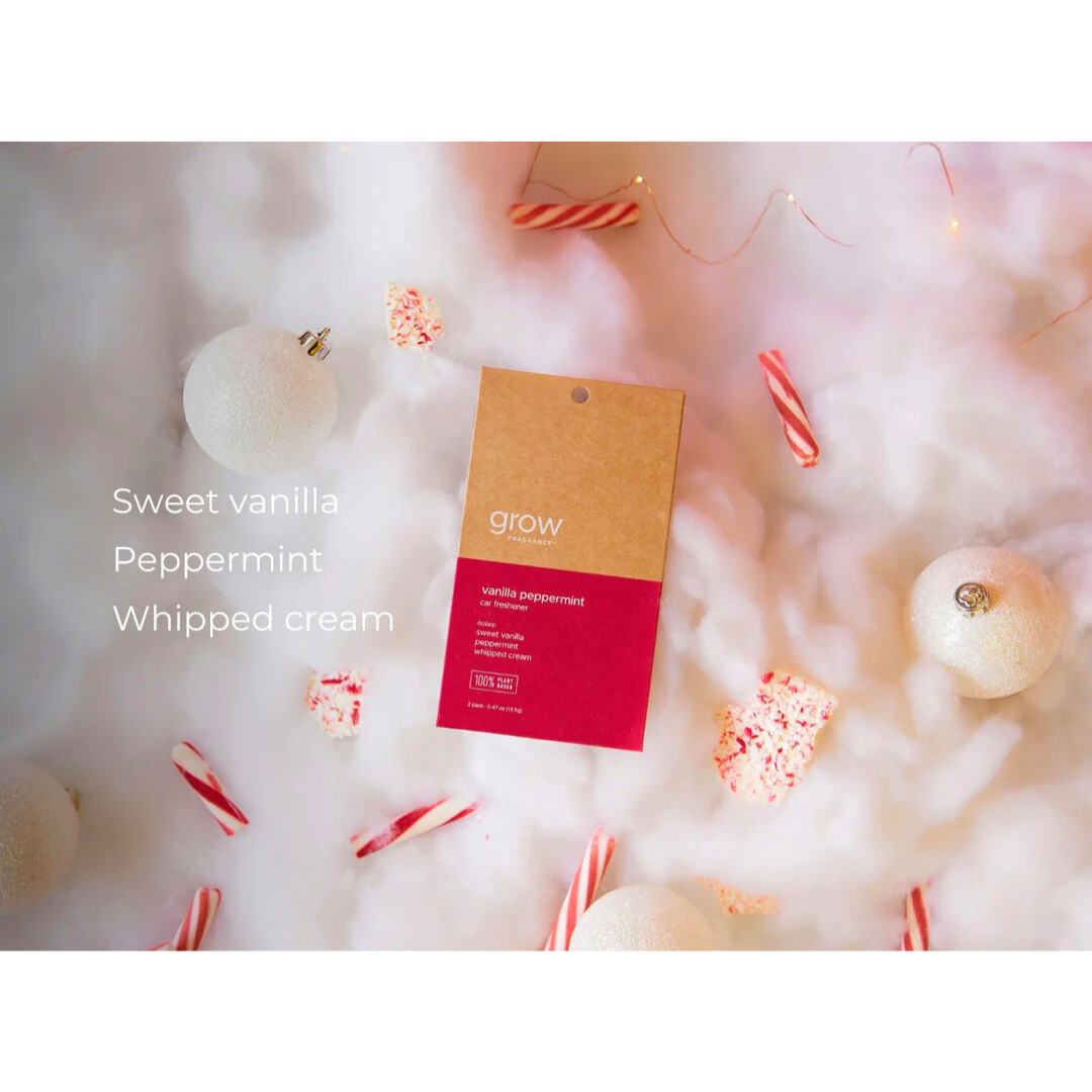Grow Natural Car Fresheners | Vanilla Peppermint