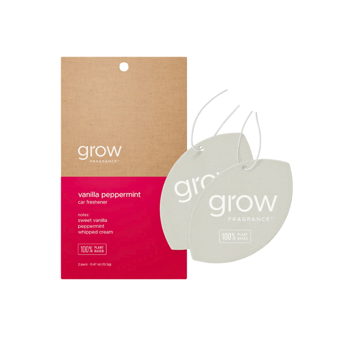 Grow Natural Car Fresheners | Vanilla Peppermint