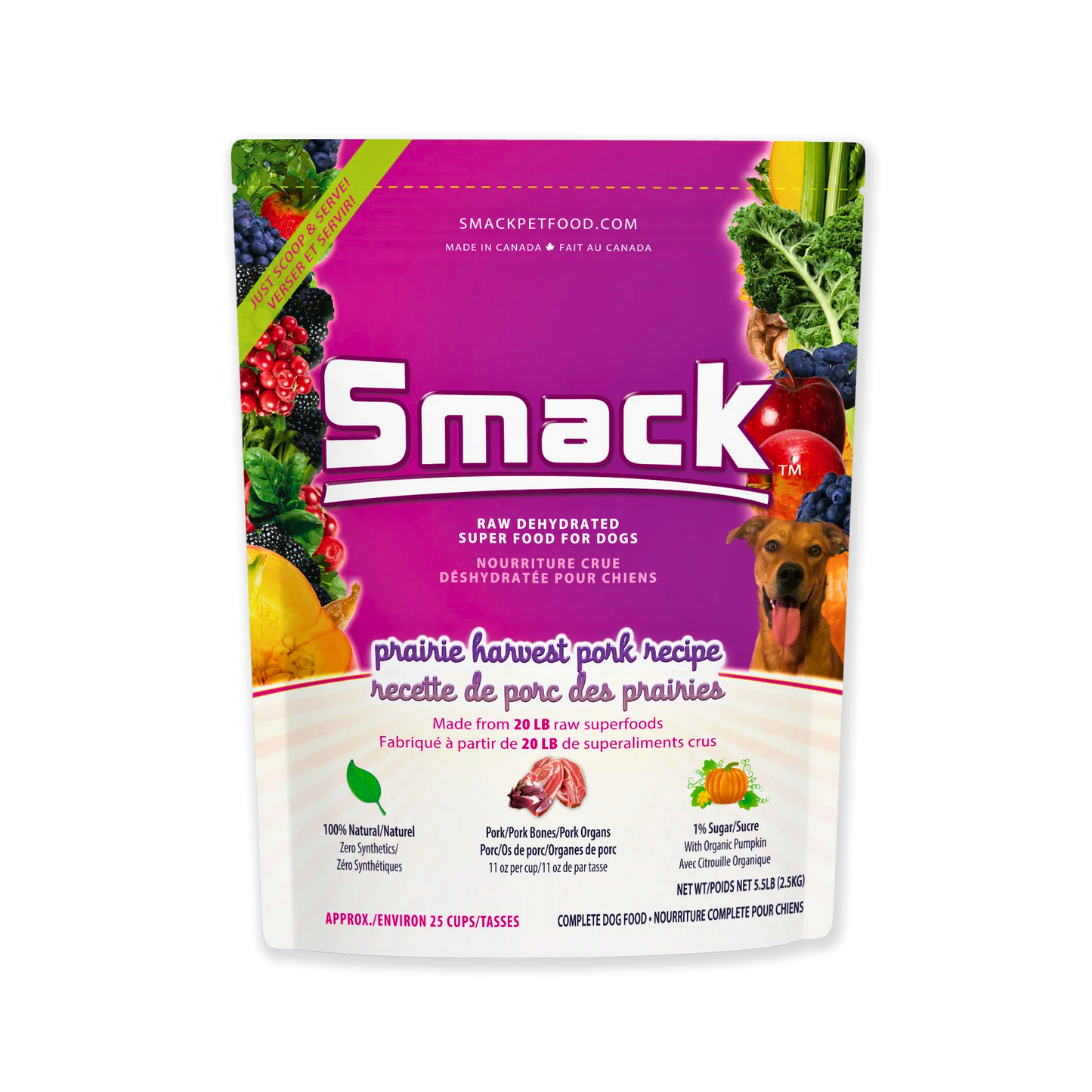 Smack Raw Dehydrated Superfood | Prairie Harvest Pork