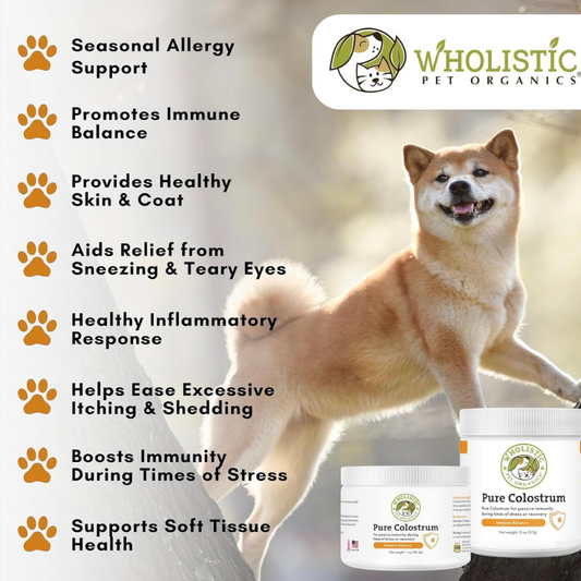 Wholistic Pet Organics Pure Colostrum | Immune Support + Allergy Relief