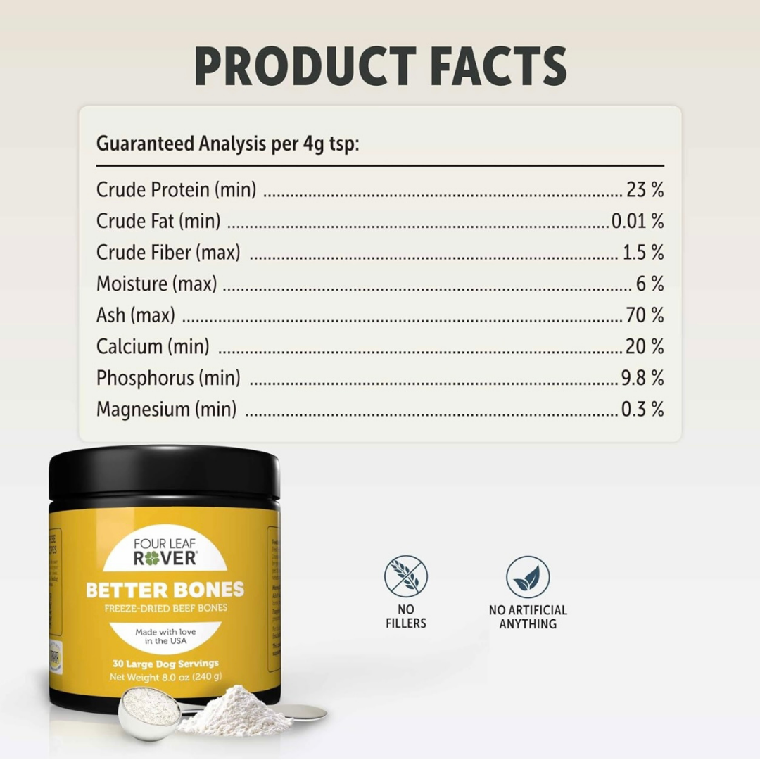 Four Leaf Rover Better Bones | Natural Calcium + Mineral Supplement