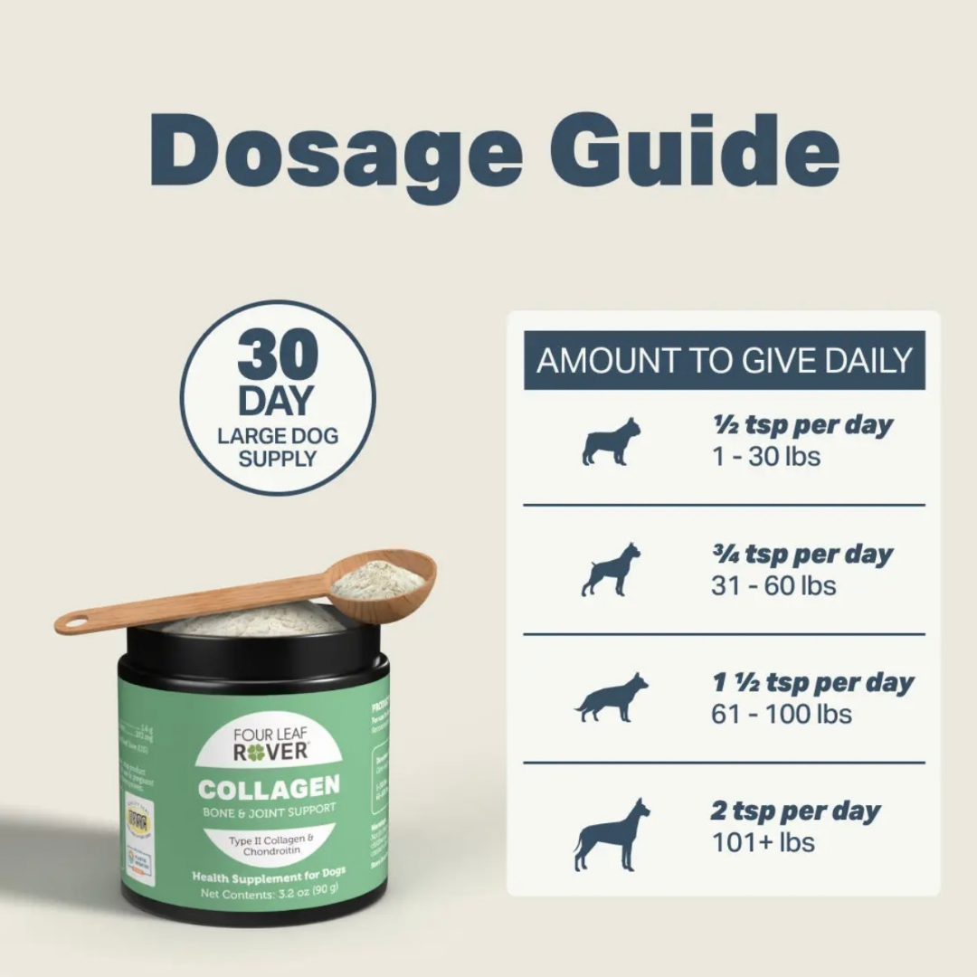 Four Leaf Rover Collagen | Joint + Skin + Gut Support with Type II Collagen