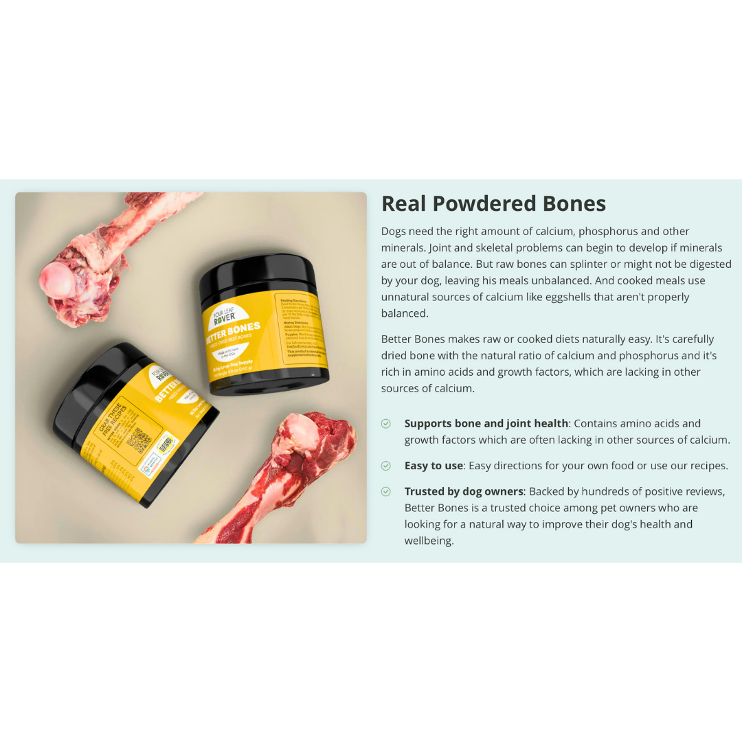 Four Leaf Rover Better Bones | Natural Calcium + Mineral Supplement