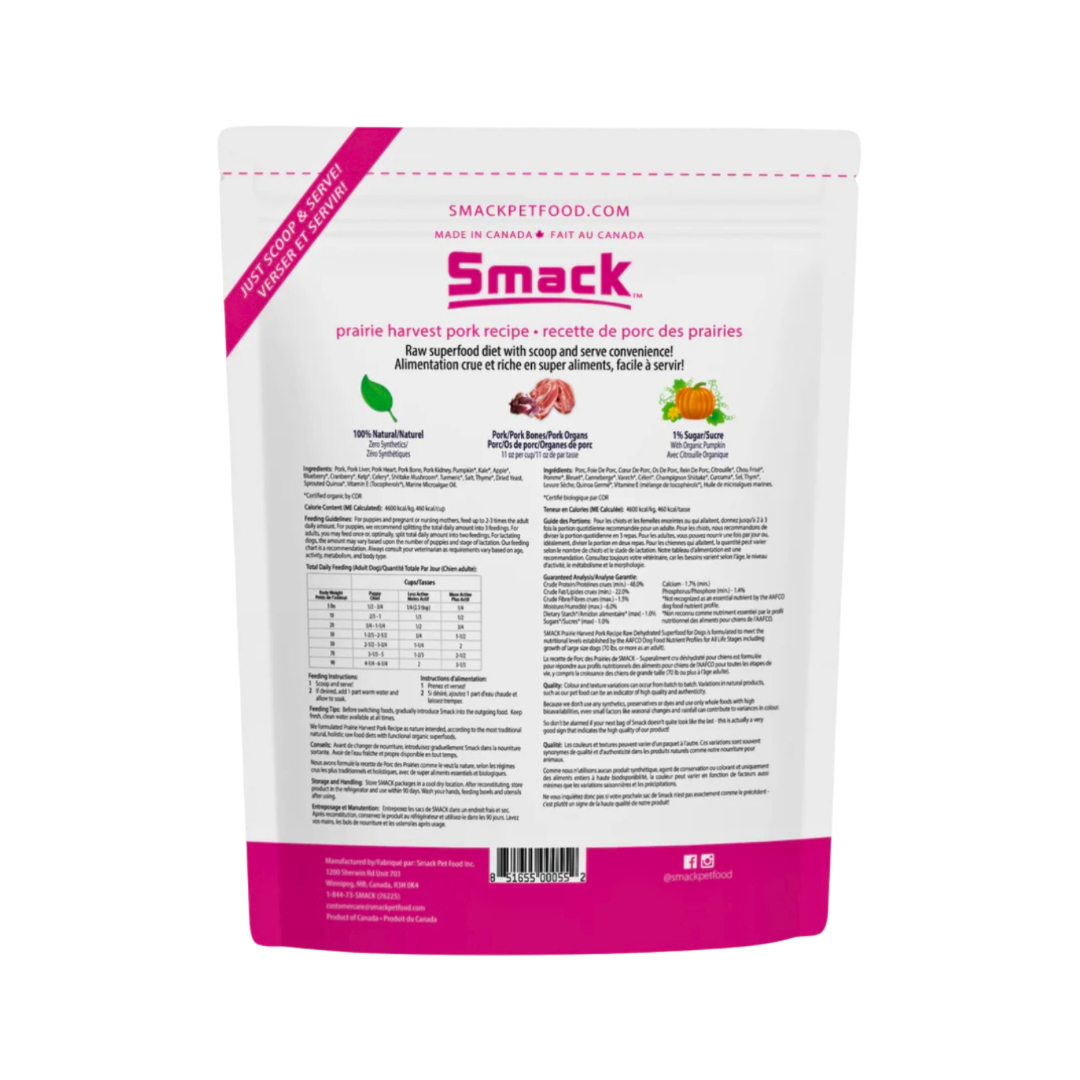 Smack Raw Dehydrated Superfood | Prairie Harvest Pork