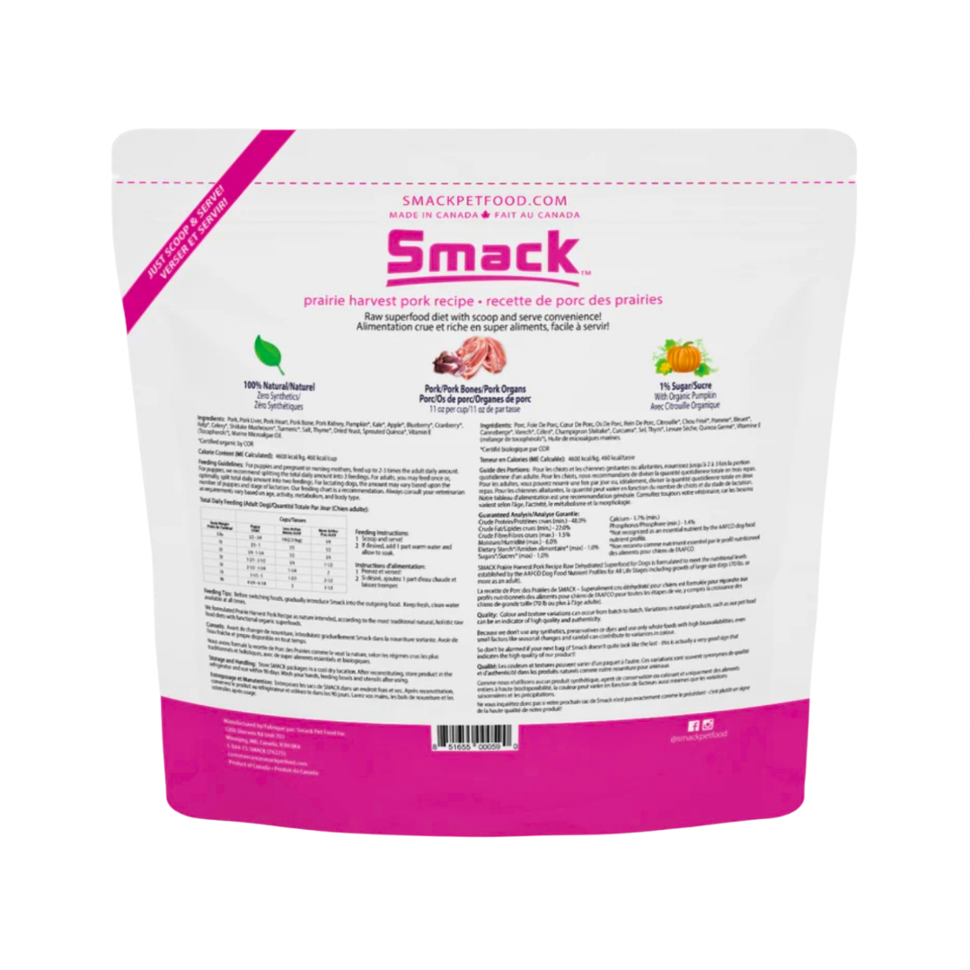 Smack Raw Dehydrated Superfood | Prairie Harvest Pork