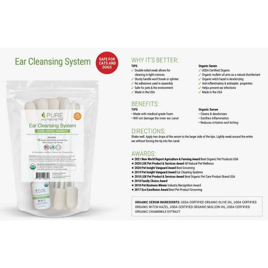 Pure and Natural Pet Organic Ear Cleansing System