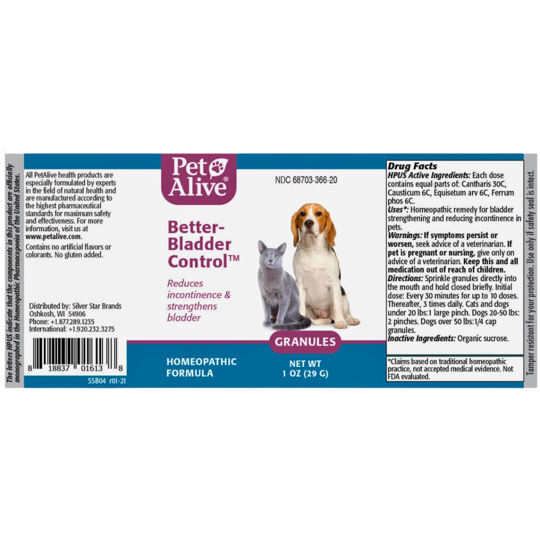 Pet Alive Better Bladder Control | Homeopathic Incontinence Support