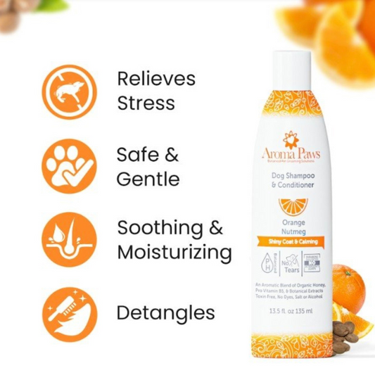 Aroma Paws Orange Nutmeg Shampoo | Shiny Coat + Calming