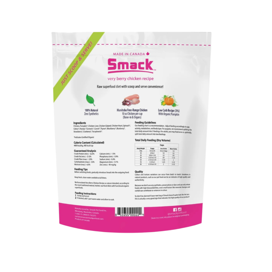 Smack Raw Dehydrated Superfood | Very Berry Chicken
