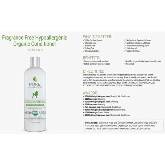 Pure and Natural Pet Hypoallergenic Organic Conditioner