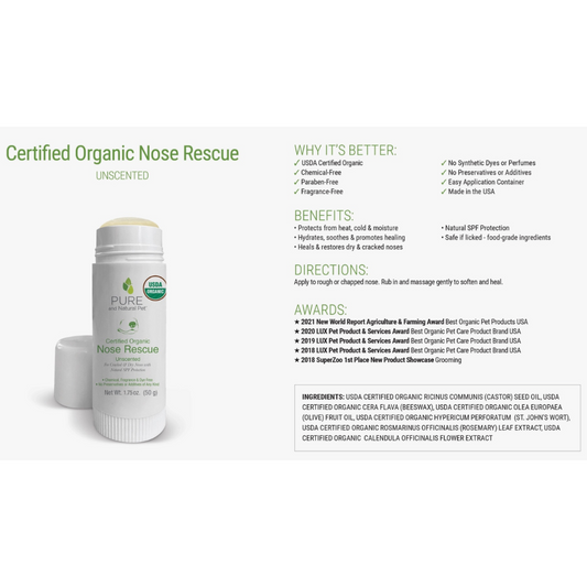 Pure and Natural Pet Organic Nose Rescue | Unscented