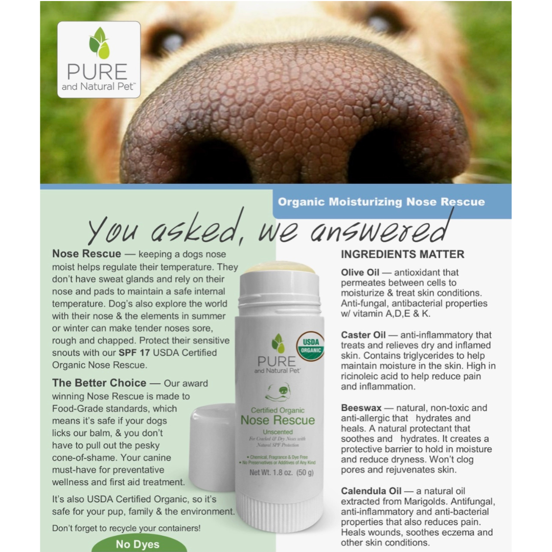 Pure and Natural Pet Organic Nose Rescue | Unscented