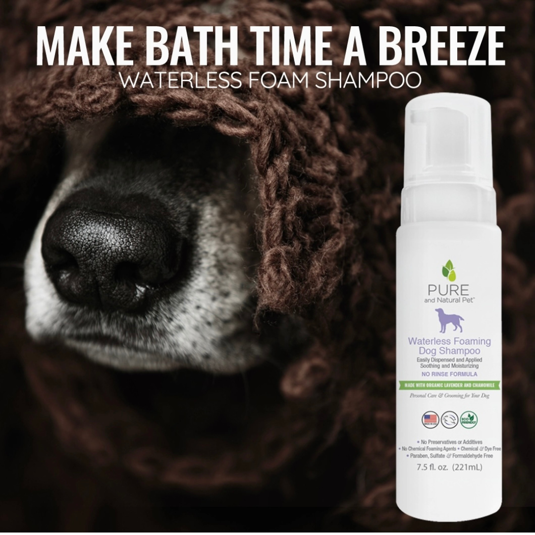 Pure and Natural Pet Organic Waterless Foaming Dog Shampoo | Lavender