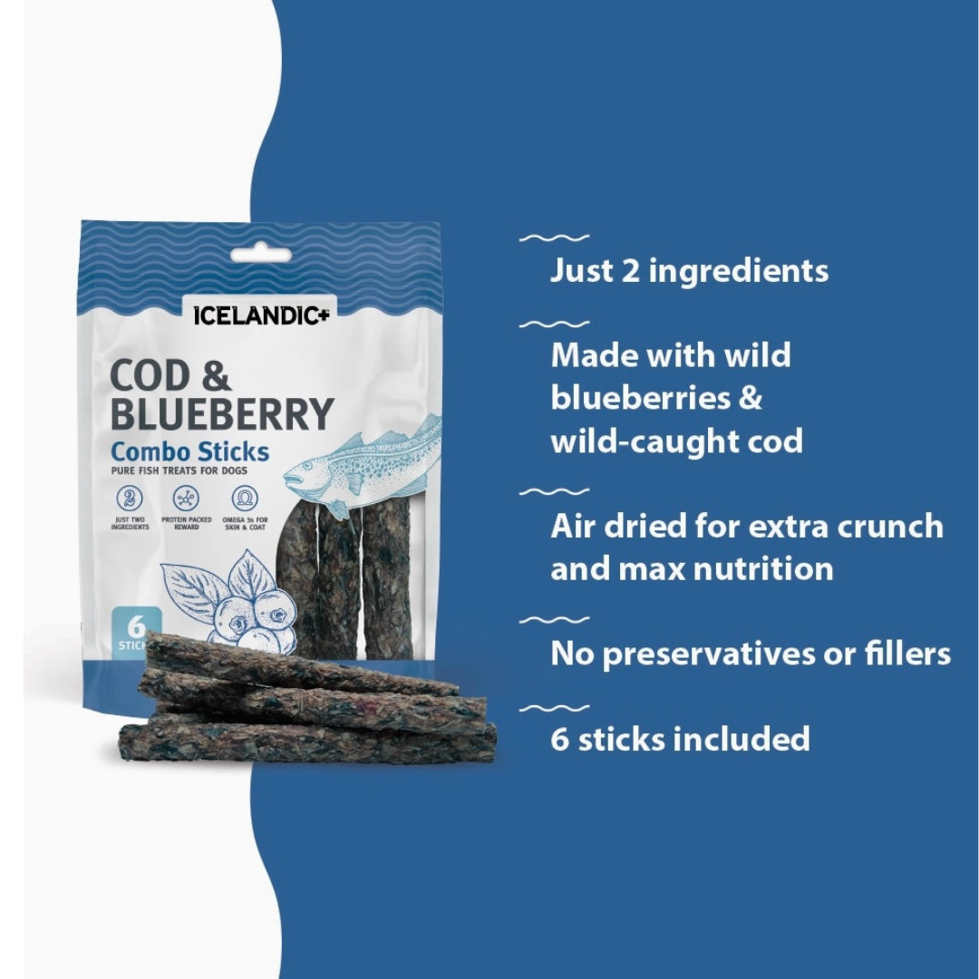 Icelandic+ Cod & Blueberry Treat Sticks