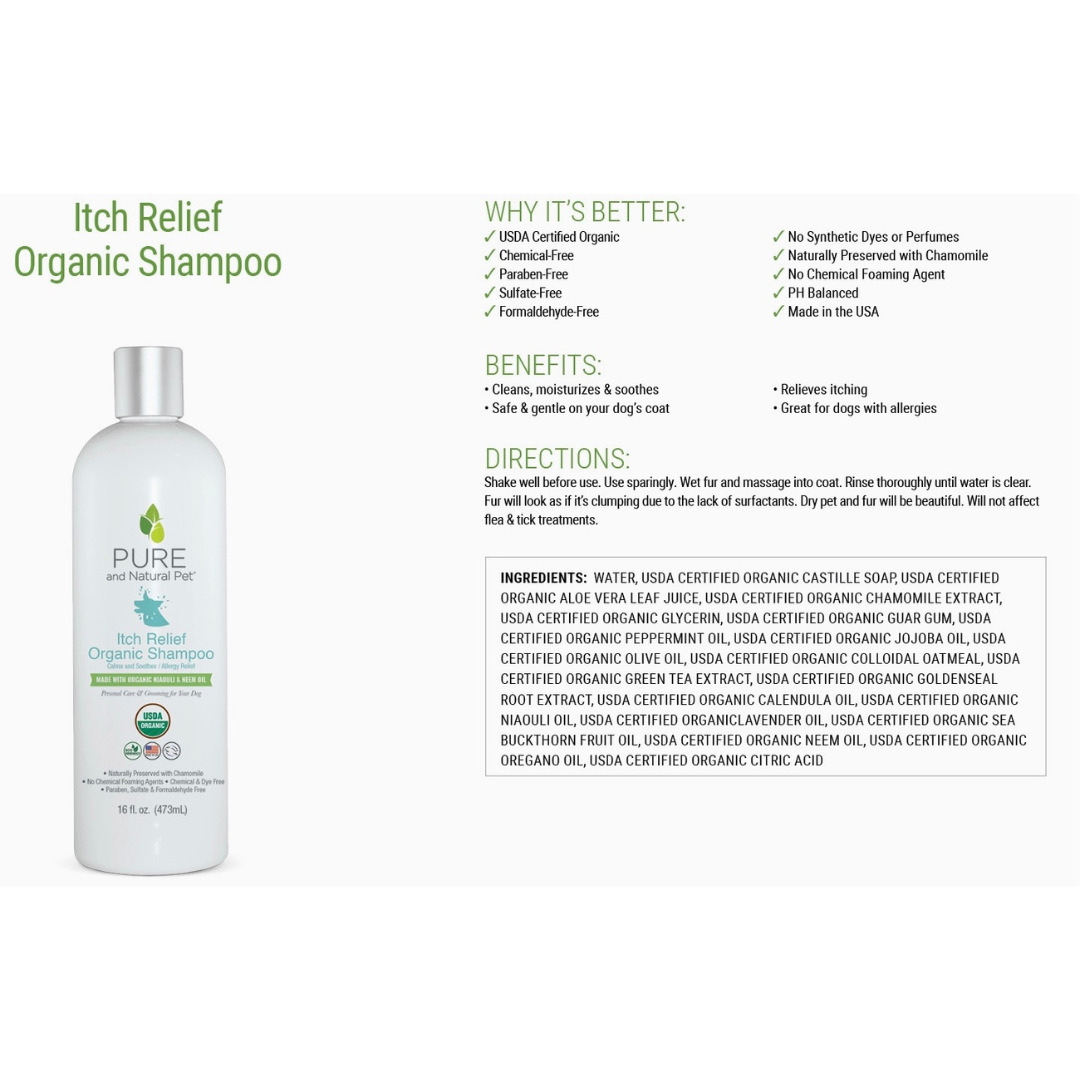 Pure and Natural Pet Organic Itch Relief Shampoo