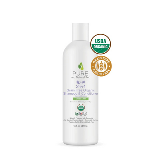 Pure and Natural Pet Organic 2-In-1 Shampoo & Conditioner | Lavender & Mint