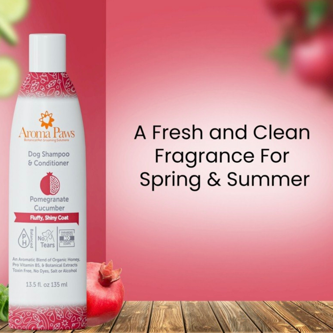 Aroma Paws Pomegranate Cucumber Shampoo | Fluffy + Shiny Coat