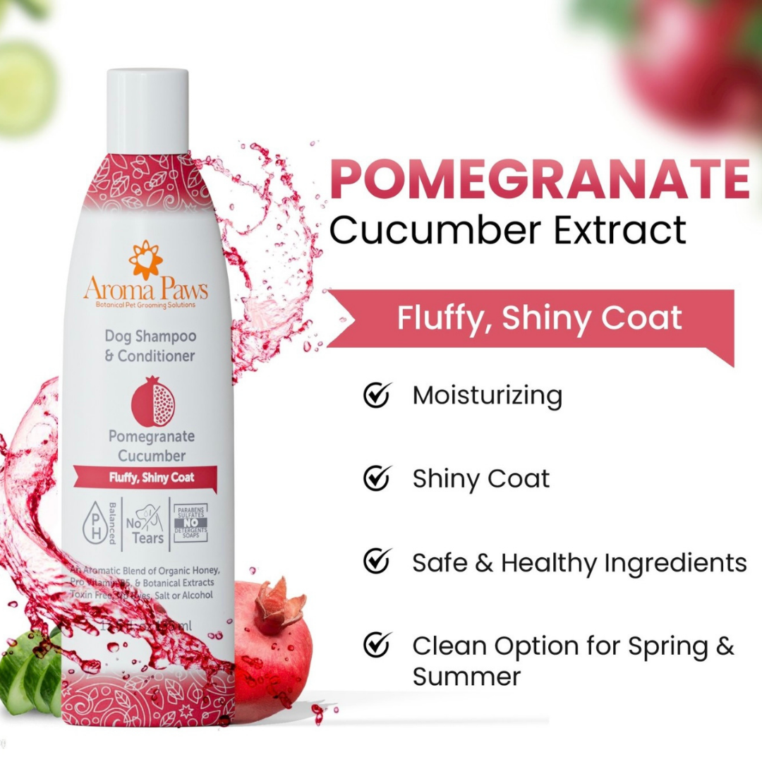 Aroma Paws Pomegranate Cucumber Shampoo | Fluffy + Shiny Coat