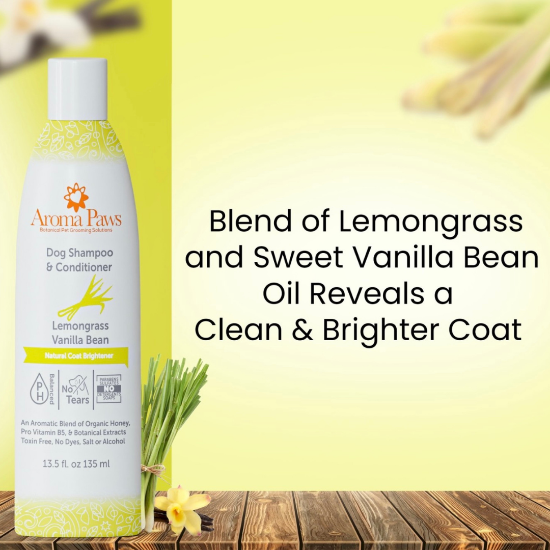 Aroma Paws Lemongrass Vanilla Bean Shampoo | Natural Coat Brightener