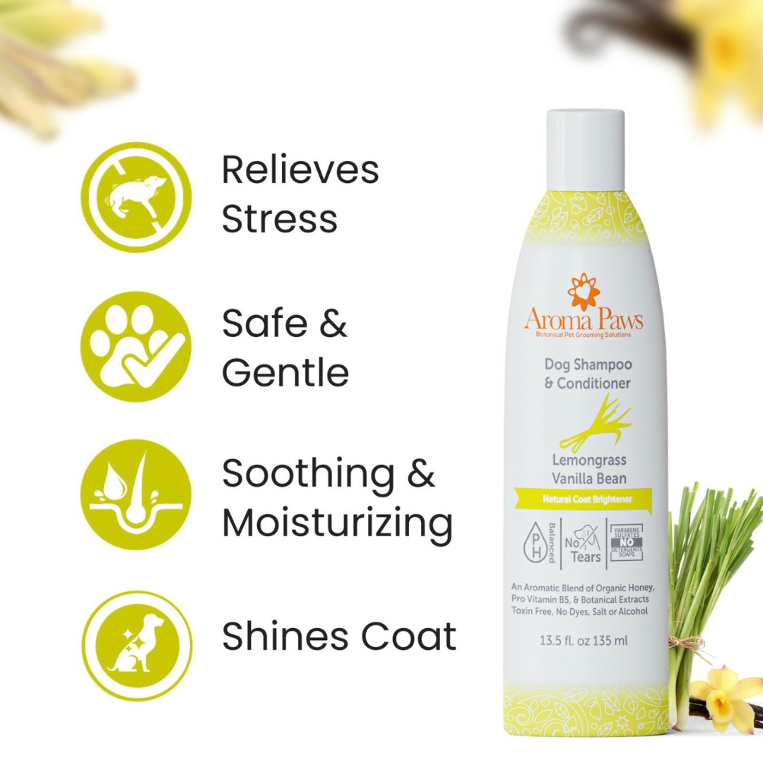 Aroma Paws Lemongrass Vanilla Bean Shampoo | Natural Coat Brightener