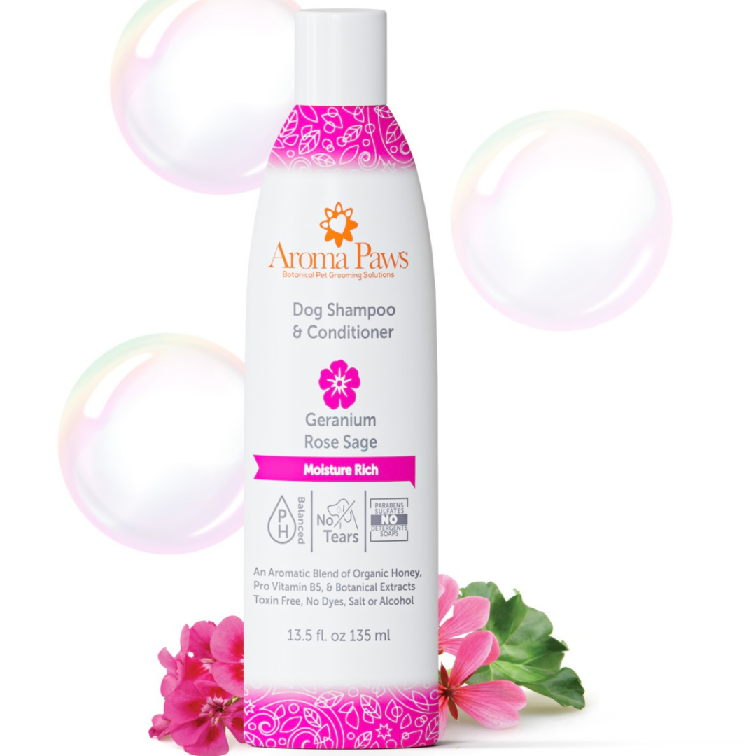 Aroma Paws Geranium Rose Sage Shampoo | Moisture Rich