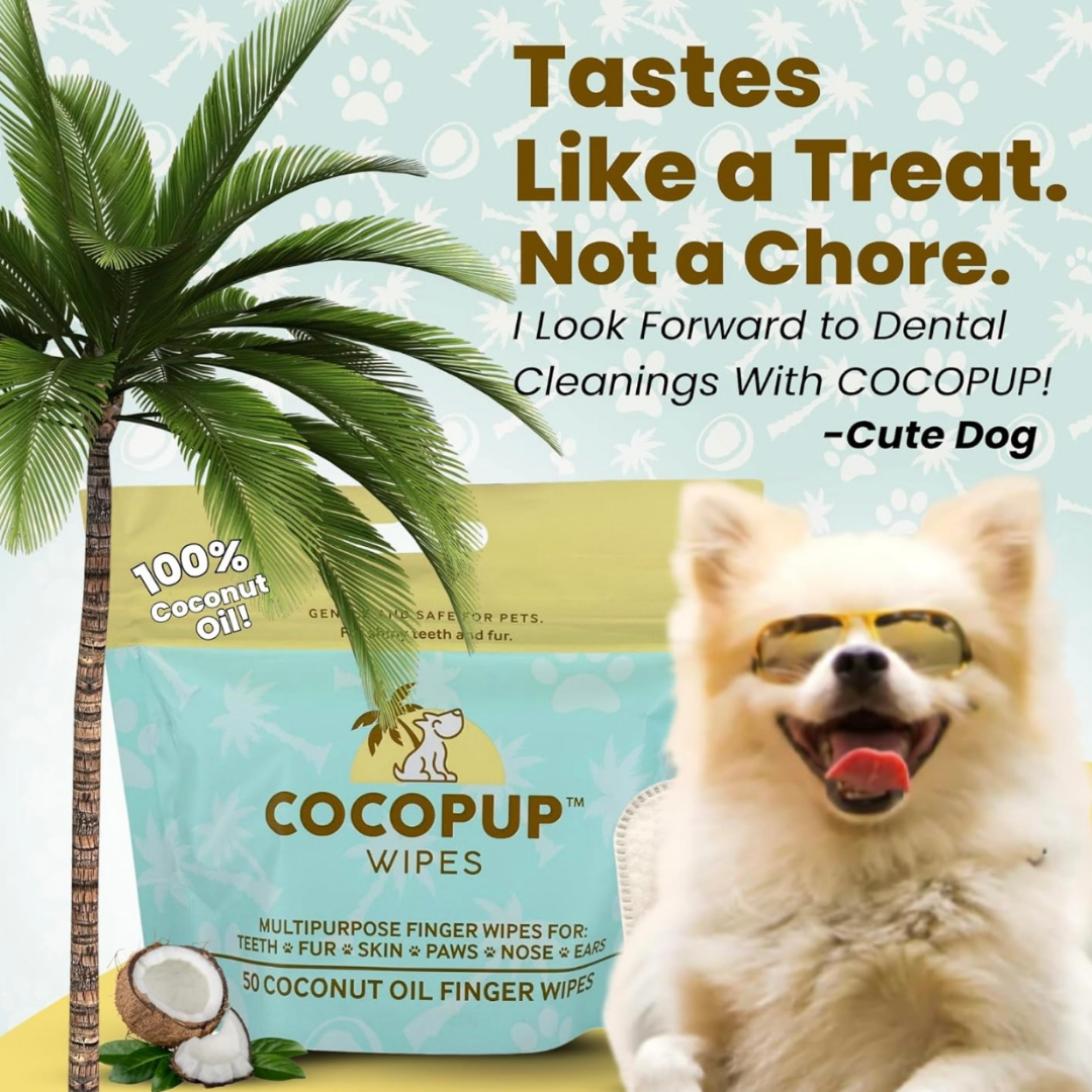 Cocopup Organic Coconut Oil Wipes | Dental & Multi-Purpose Care