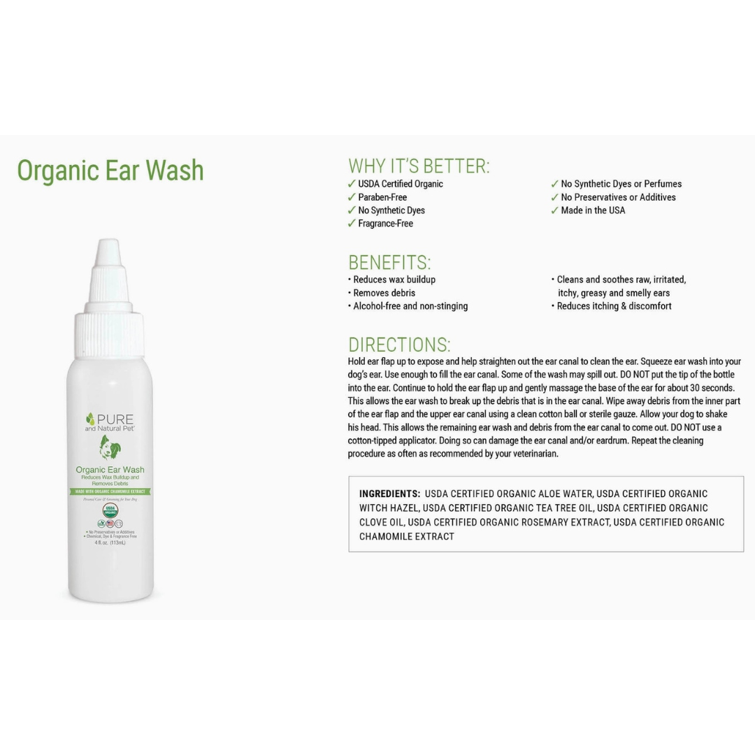 Pure and Natural Pet Organic Ear Wash