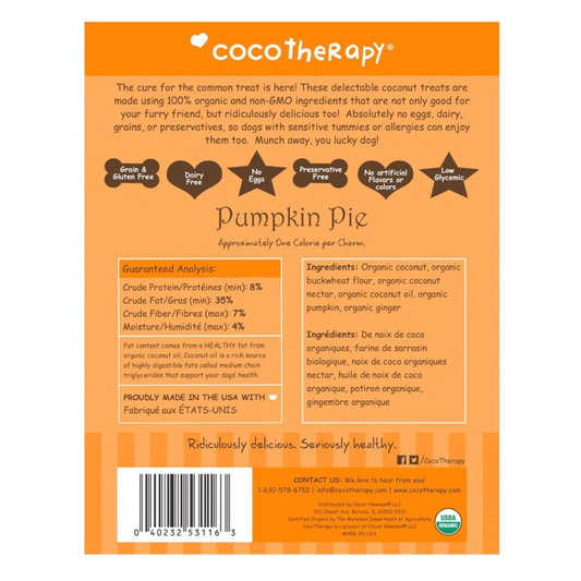 CocoTherapy Coco-Charms Training Treats | Pumpkin Pie