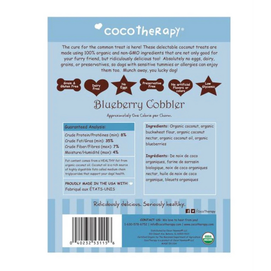 CocoTherapy Coco-Charms Training Treats | Blueberry Cobbler