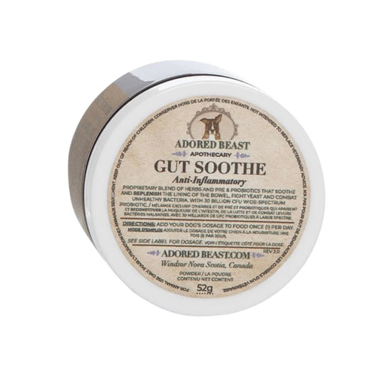 Gut Soothe is a proprietary blend of anti-inflammatory herbs, nutraceuticals, and pre & probiotics that soothe and replenish the lining of the bowel, fight yeast, and combat unhealthy bacteria.