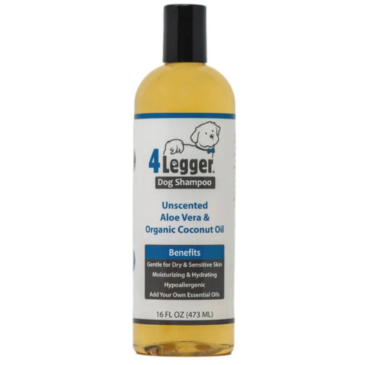 Made with organic oils and organic aloe vera, 4-Legger’s hypoallergenic dog shampoo is recommended if your dog (or you) has very sensitive skin, allergy sensitivities, aroma sensitivities.