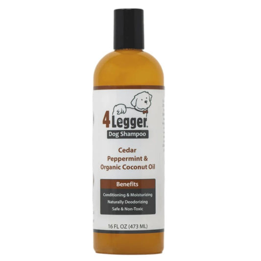 4-Legger’s cedar, peppermint, eucalyptus and aloe conditioning dog shampoo is recommended for dogs of all skin types - from normal to dry skin.