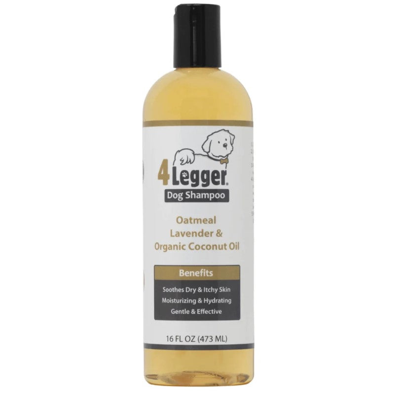 oatmeal dog shampoo by 4-Legger is great for allergies and itching. It is made with non-GMO, pesticide and herbicide free organic oat milk (oatmeal).